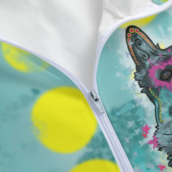 Regenjacke mit Hundemotiv Eddy Detailausschnit Reissverschluss